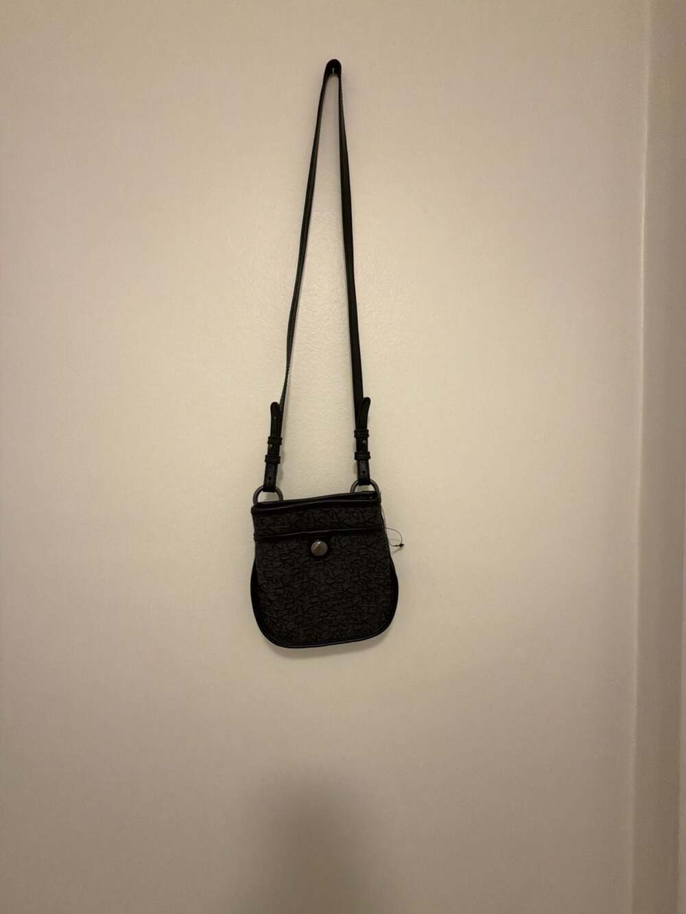 DKNY Logo Crossbody Bag Black Grey Monogram